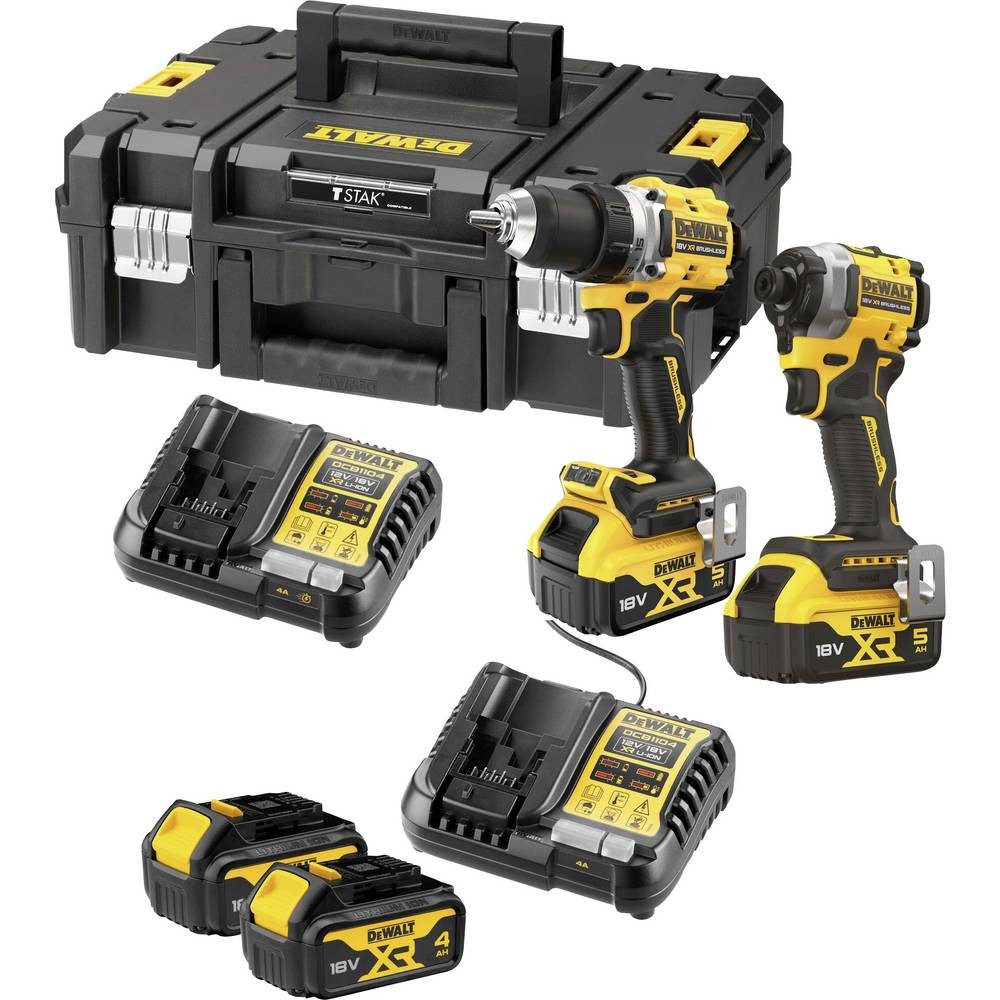 DeWalt Werkzeugset DCK2051P2T-QW Werkzeugset inkl. 2. Akku + Akku-Kit DCB1104M2-QW gratis