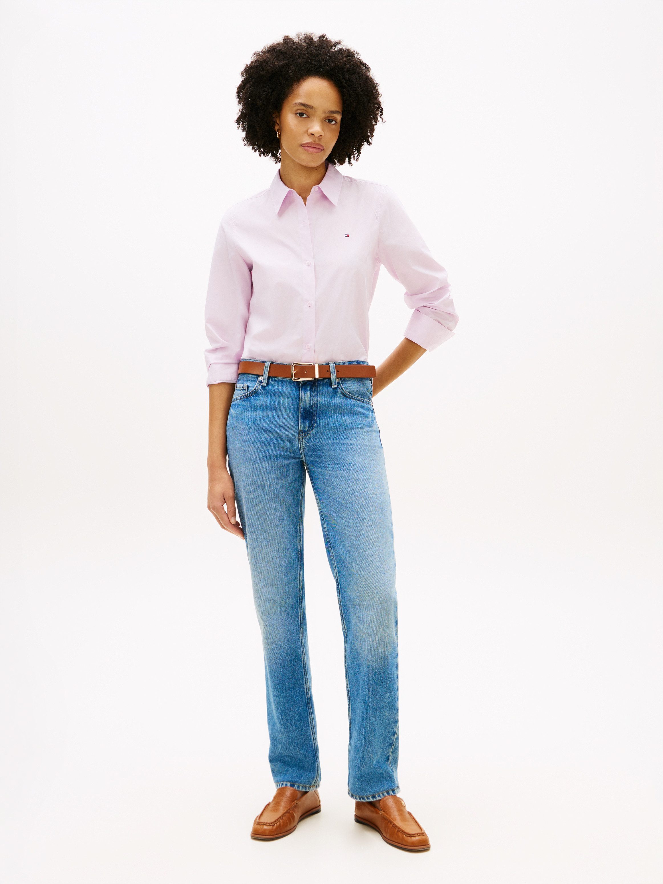 Tommy Hilfiger Hemdbluse ESS POPLIN REGULAR SHIRT Langarm, Regular Fit