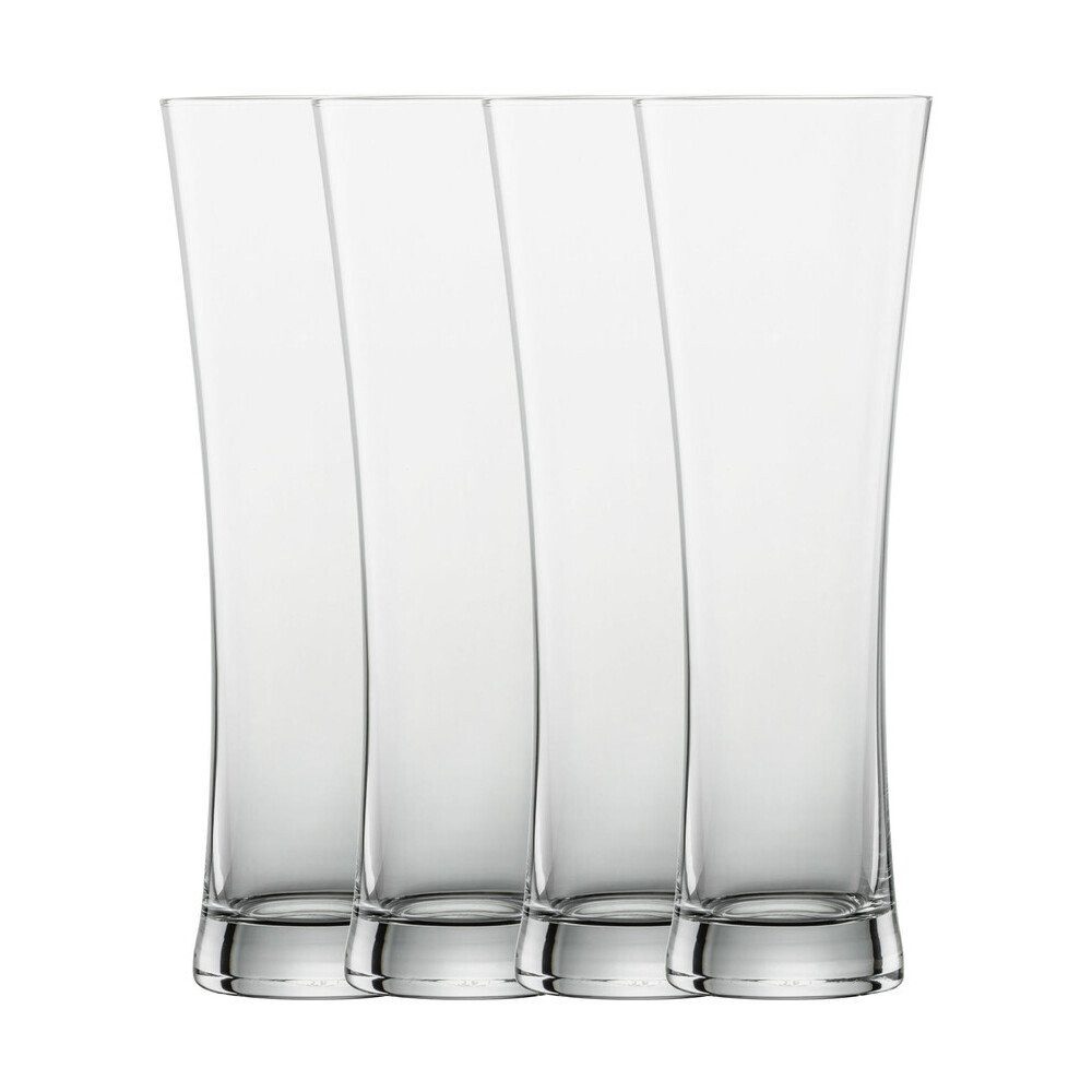 SCHOTT ZWIESEL Bierglas Weizenbierglas groß 4er-Set Beer Basic mit Moussierpunkt klar, 4-tlg., Tritan-Kristallglas, Weizenbierglas groß, 4-tlg., Ø8,6cm, Tritan-Kristallglas, klar
