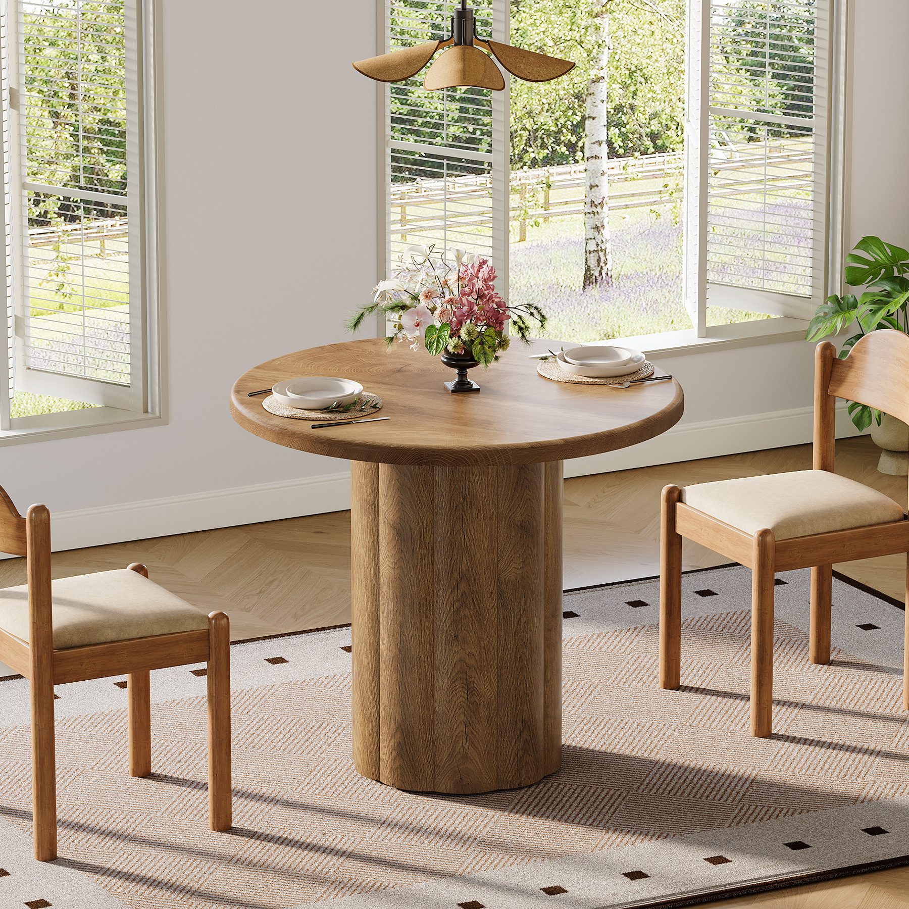 Tribesigns Esstisch 80 cm Esstisch für 4 Personen, kleiner Küchentisch mit Landhaus-Design