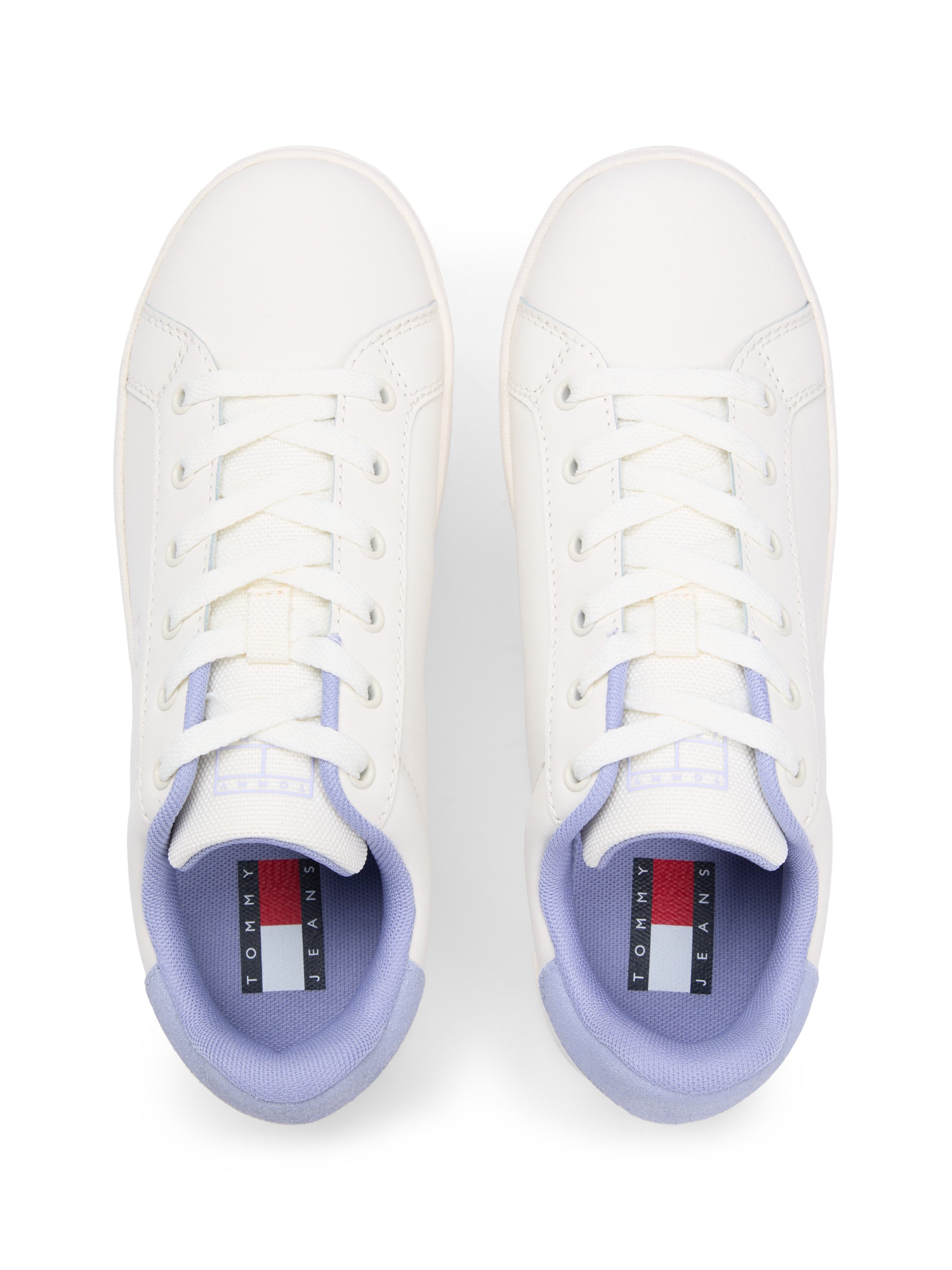 Tommy Jeans TJW FLATFORM ESS MU Plateausneaker, Freizeitschuh, Halbschuh, Schnürschuh mit Kontrastbesatz