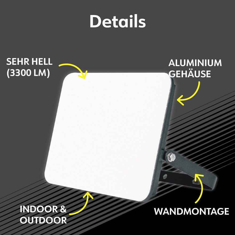 MÜLLER LICHT LED Flutlichtstrahler Müller-Licht Orlando 21600073 LED-Außenstrahler 30 W Leuchtfarben: Ne