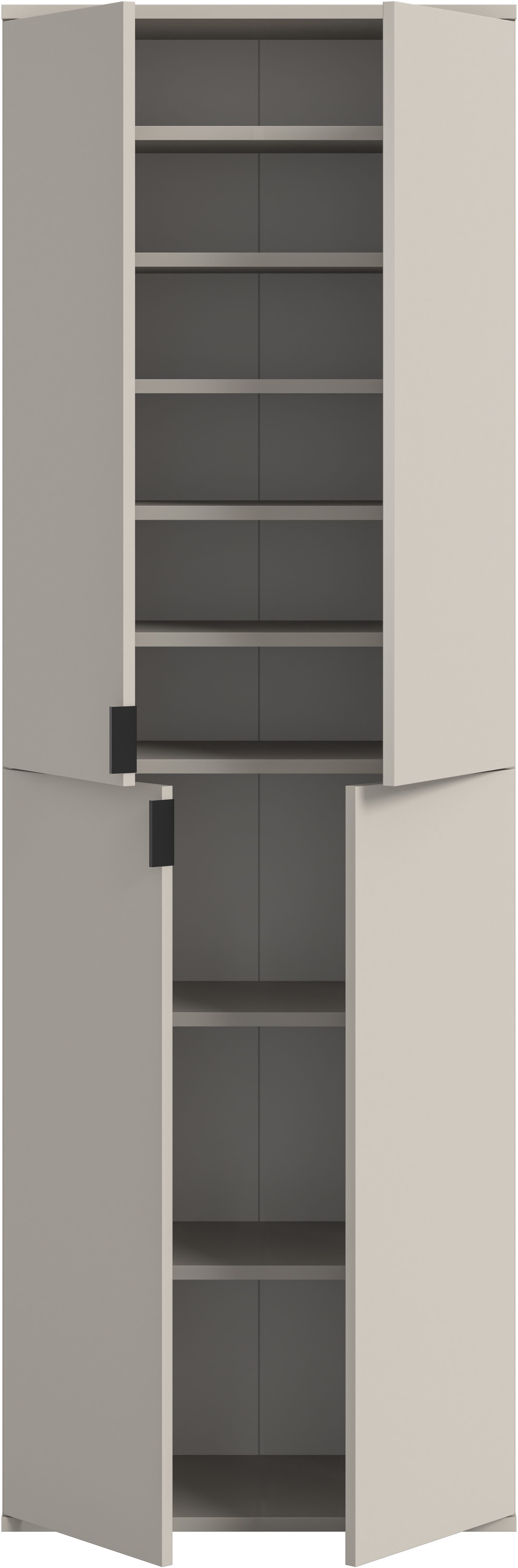 Home affaire Garderobenschrank TRONDHEIM, Höhe 193 cm, 4 Türen, 9 Fächer, 7 Einlegeböden (inkl. ausziehbarer Kleiderstange, in verschiedenen Farben erhältlich)  – Bild 4 von 5