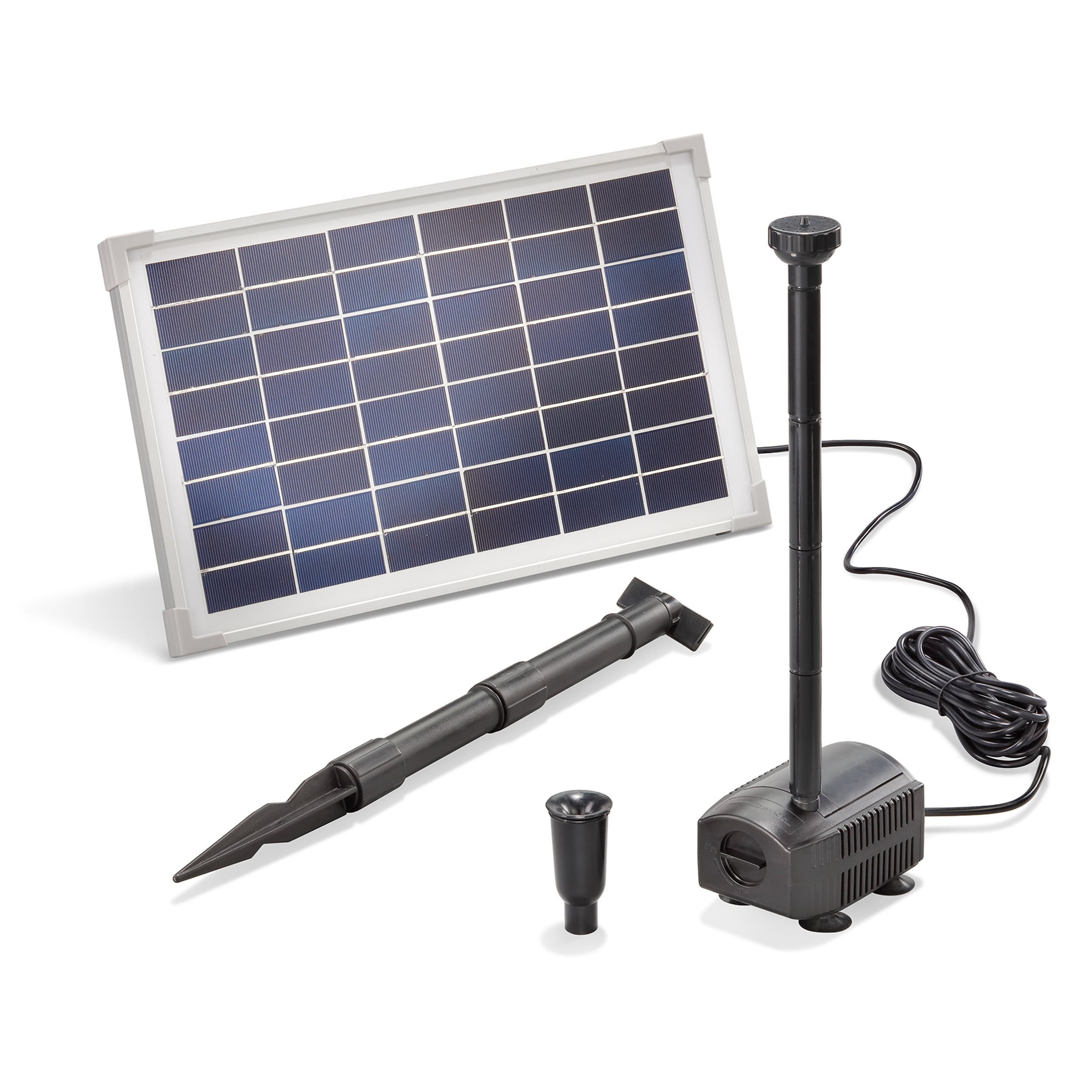 esotec Solarpumpe 12/650 Teichpumpen-Set 650l/h, 12Wp Solarmodul, Sprinklersatz 101912 (Komplettset)