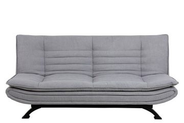 ACTONA GROUP Schlafsofa FAITH, B 196 cm x T 98 cm, Hellgrau, Microfaser, Schlaffunktion, abnehmbarer Topper