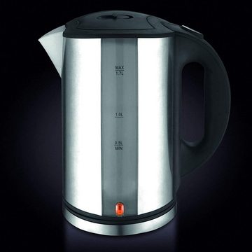 TronicXL Wasserkocher Edelstahl wasserkocher groß Familie - 1,7l 1,7 Liter Tee Wasser Kocher