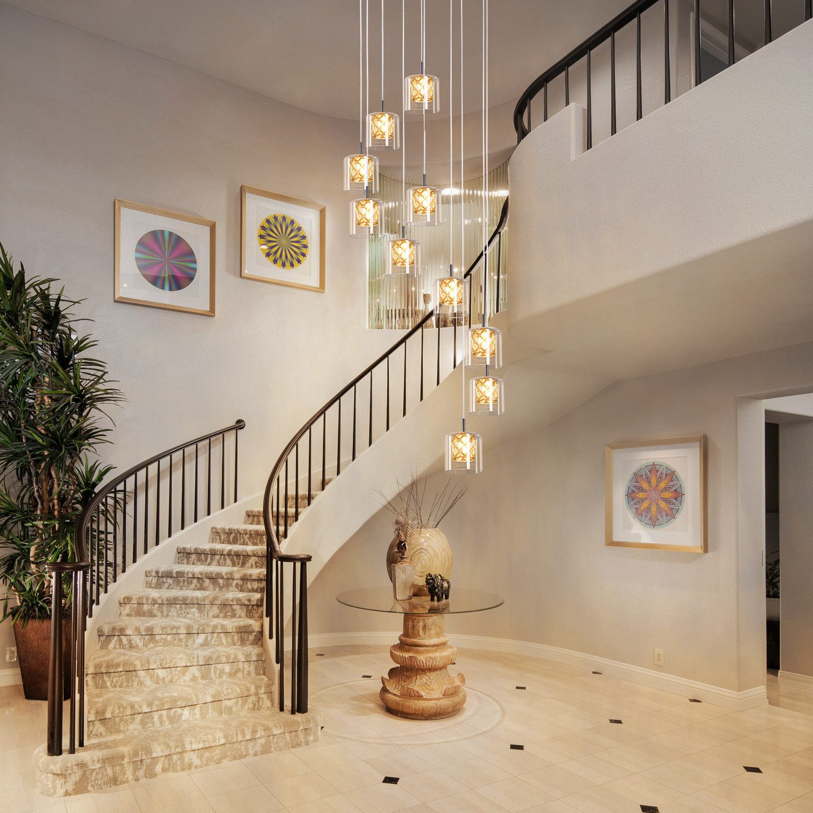 Nettlife Pendelleuchte Esszimmer Kristall Glas G9 Modern Hängeleuchte 120CM günstig online kaufen