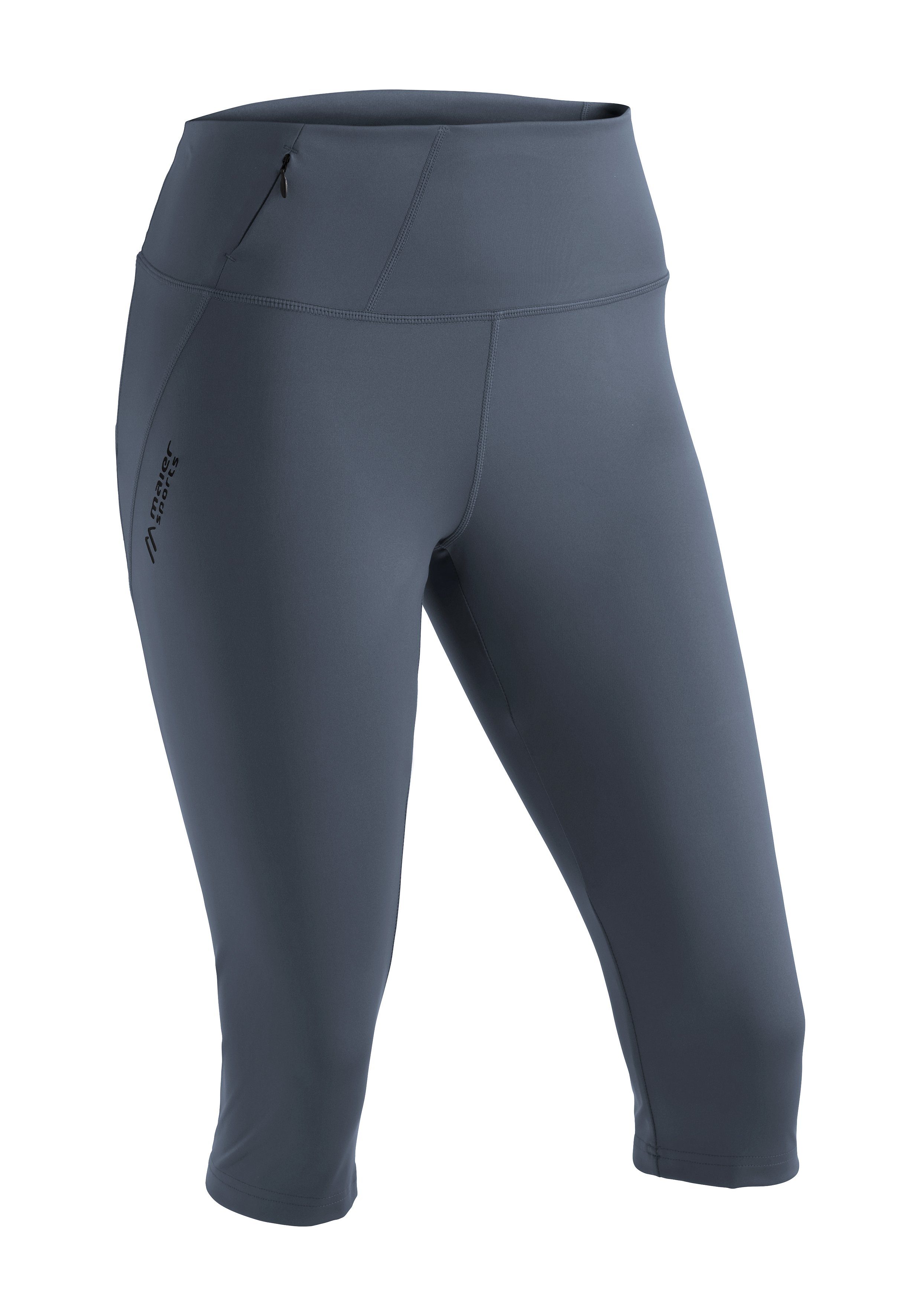 Maier Sports Caprihose Arenit Capri Trekking-Hose elastische Damen graublau Wanderhose, Tight, W 3/4 Outdoor