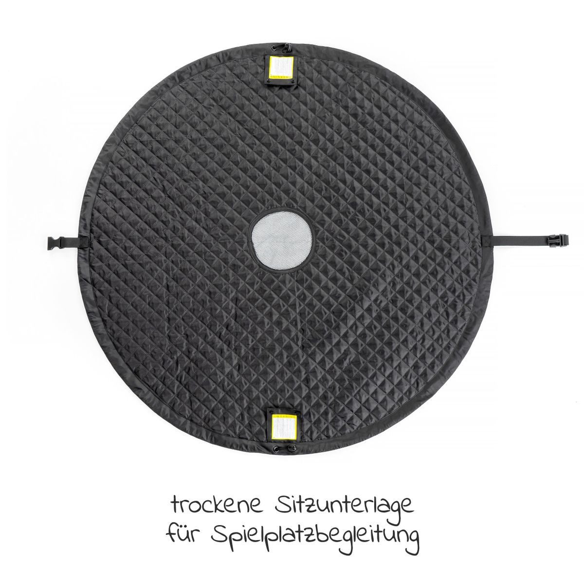 Zamboo Spielmatte Grau Weiß, 2in1 Spielplatzdecke - Tasche für Spielzeug und Sitzunterlage