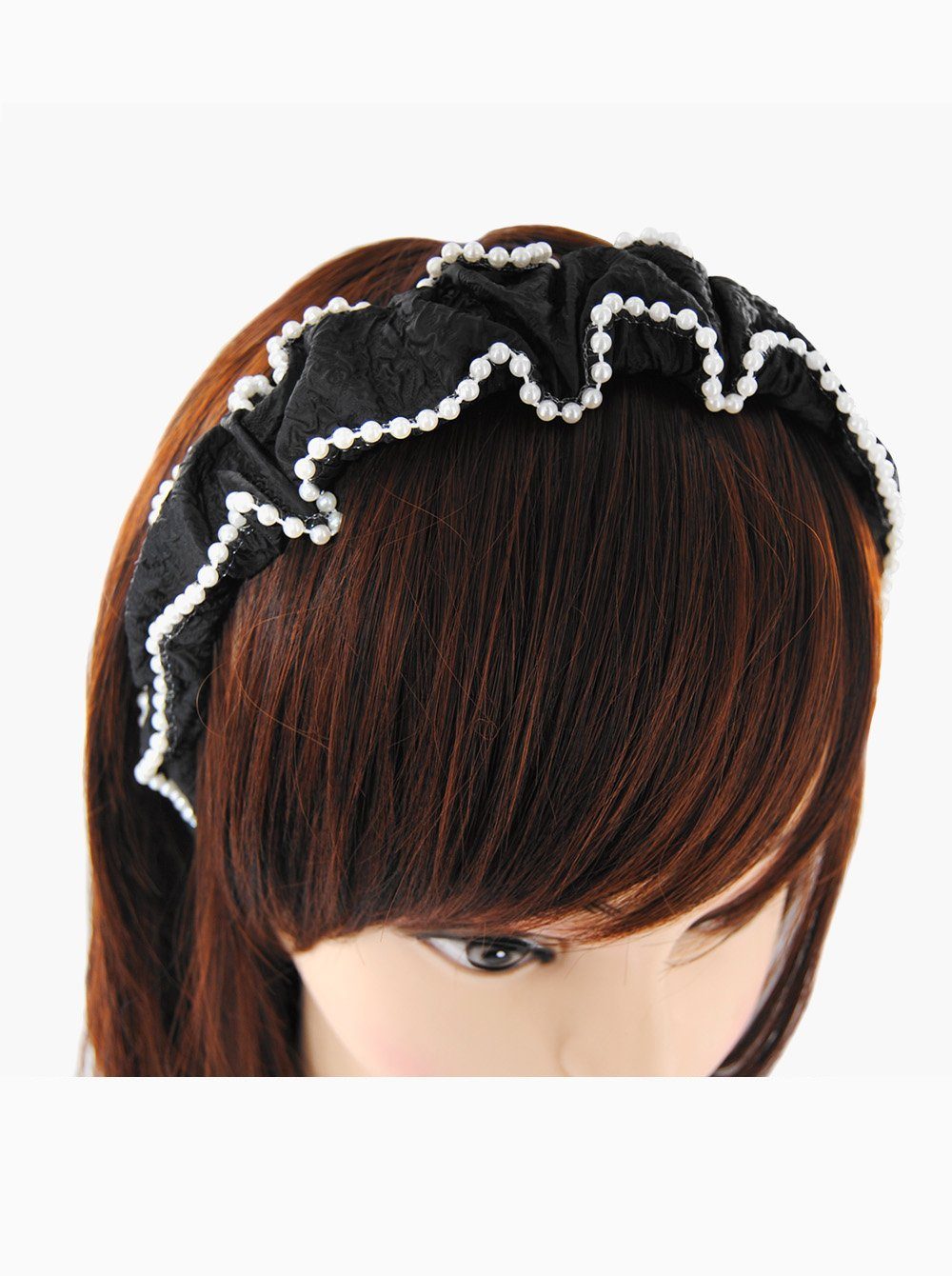 axy Haarreif Schwarz Vintage Design, in Haarreif mit Haareifen Haarband modischem Damen Perlen