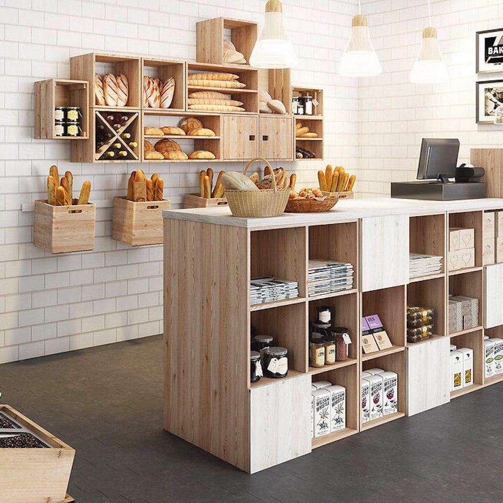 Astigarraga Kit Line Standregal Vollholz-Würfelregal - Dinamic, Bücherregal, Raumteiler, Regalwürfel