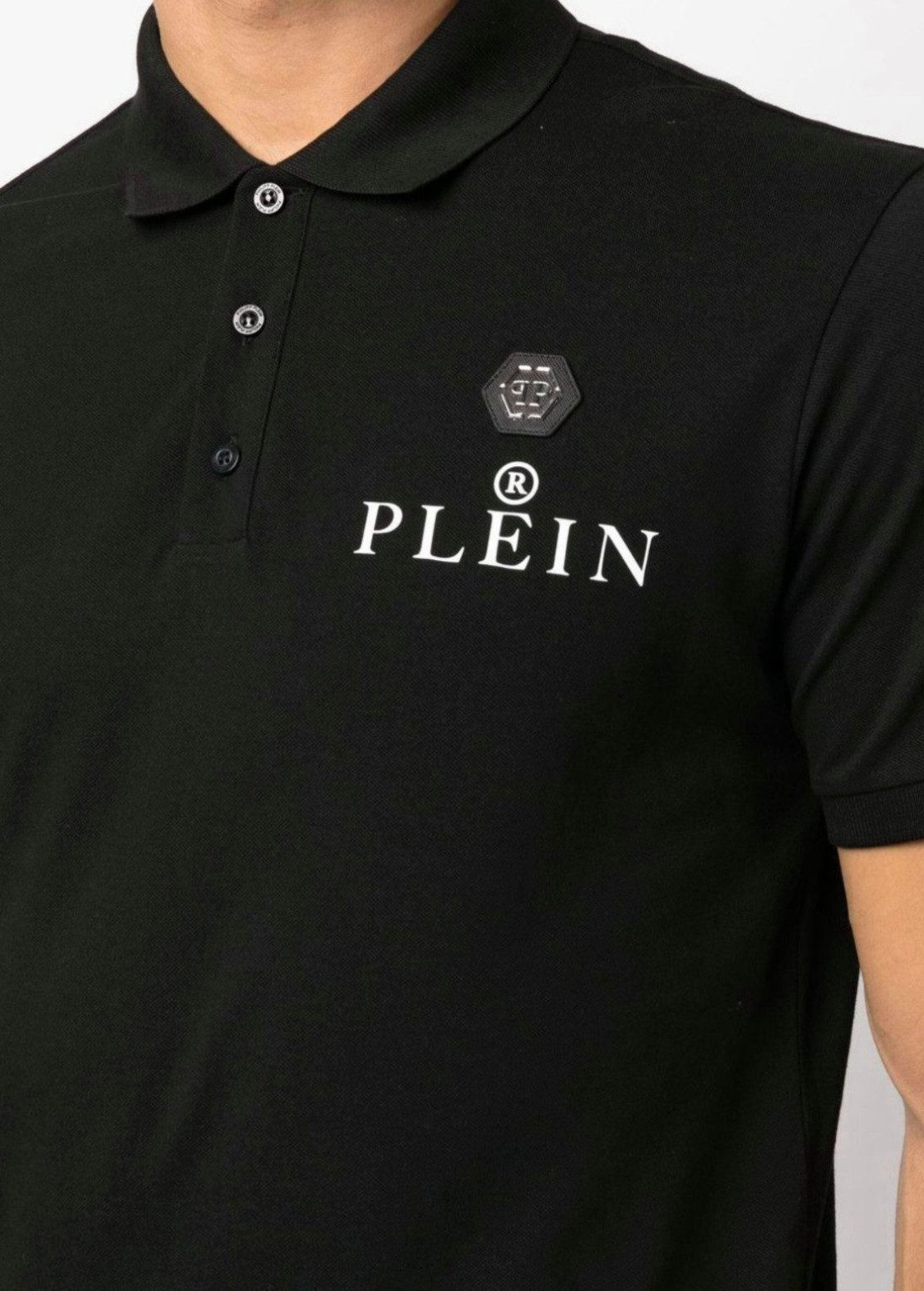 PHILIPP PLEIN Poloshirt mit Der Totenkopf-Print und das ikonische Hexagon-Logo