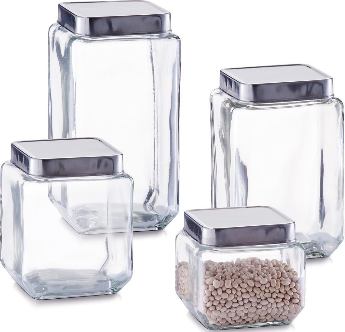 (4-tlg) Present Zeller Vorratsglas, Glas,