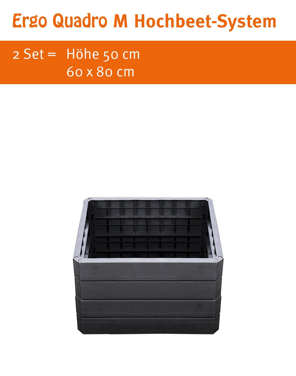GARANTIA Hochbeet ERGO QUADRO M Hochbeet-System Wood 4 Paneele inkl. Verbinder