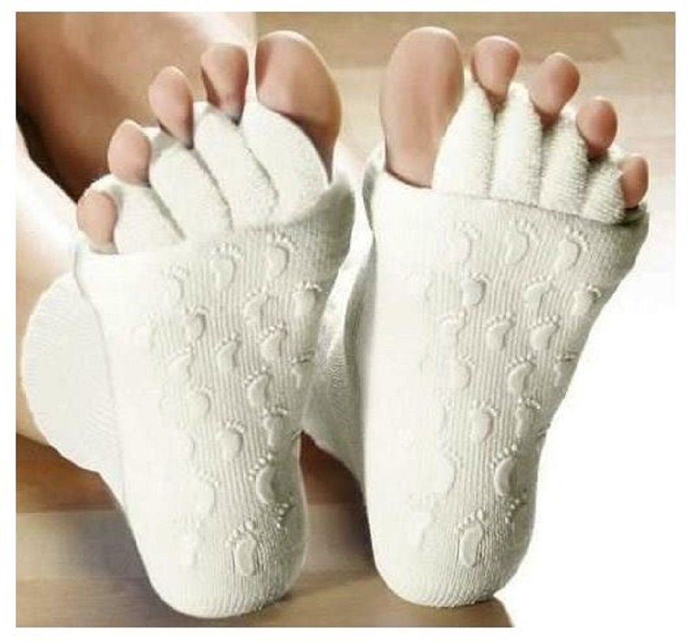 Gesundheitssocken Zehentrennersocke, Uni 39-46, weiß, Hallux Valgus, Zehengesundheit