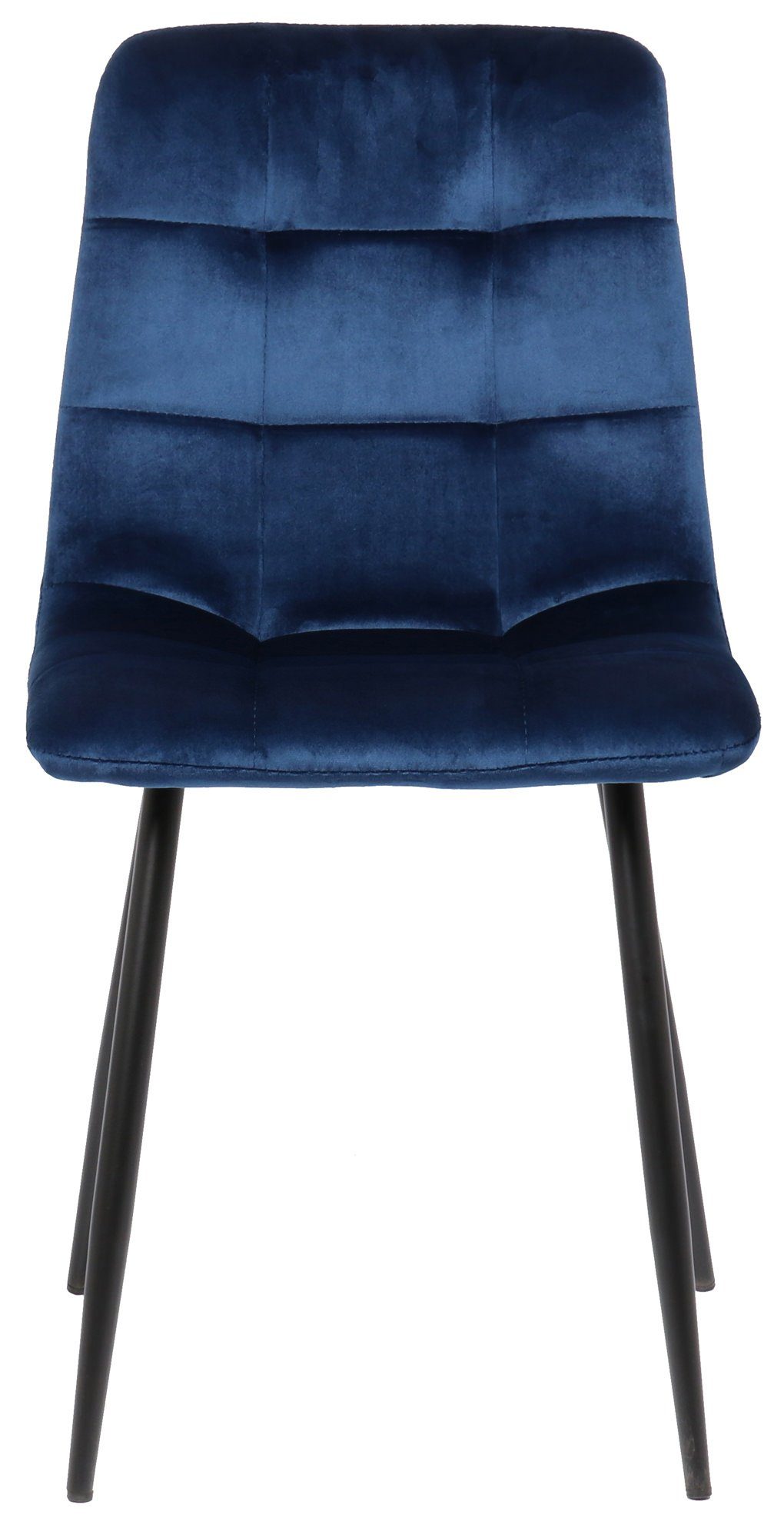(Küchenstuhl Sitzfläche: Till blau - - Samt - gepolsterter Wohnzimmerstuhl Esszimmerstuhl TPFLiving - Polsterstuhl), Sitzfläche - Esstischstuhl hochwertig Gestell: schwarz Metall mit Konferenzstuhl
