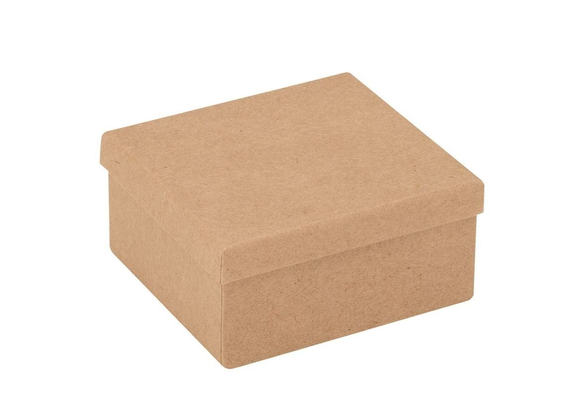 GLOREX Quadratbox Aus Pappe, 20,5 X 20,5 X 9 Cm, Natur - Vielseitige Aufbewahrungsbox