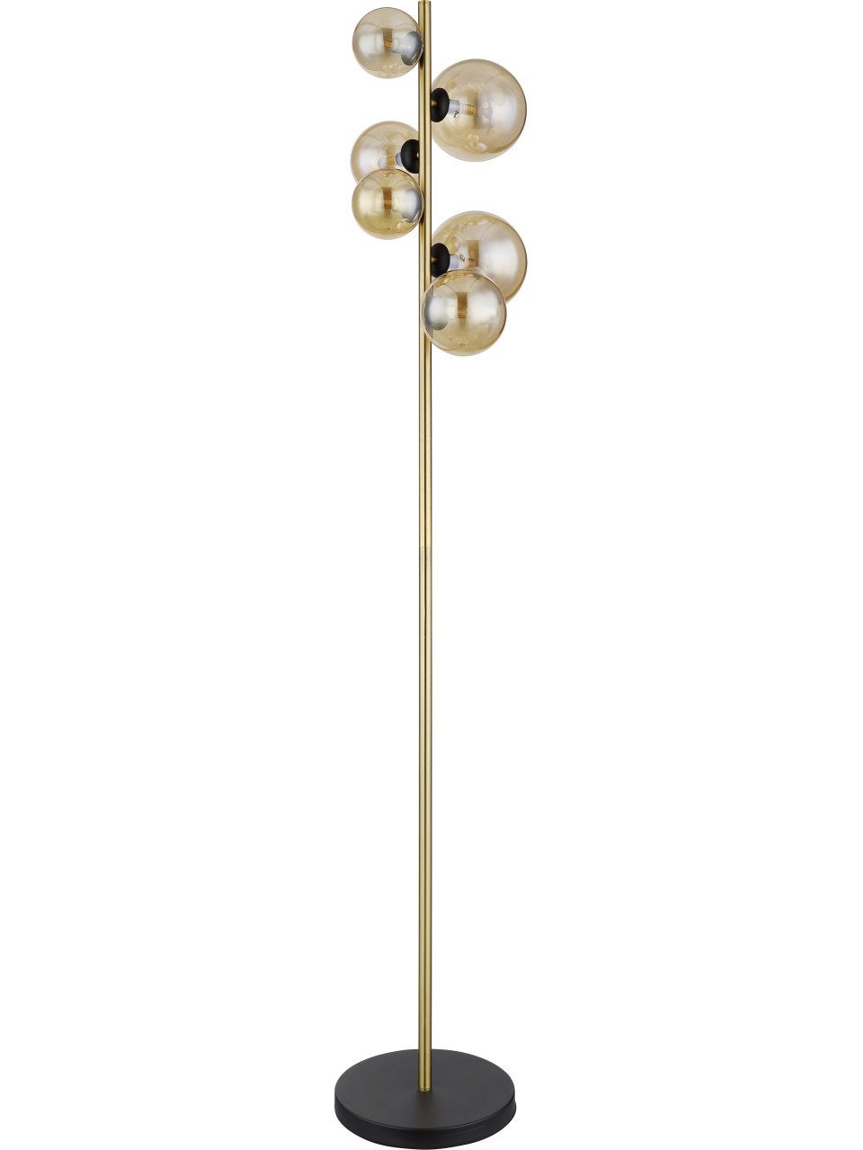 LED Stehlampe Globo Stehleuchte Riha messing schwarz amber 155 x