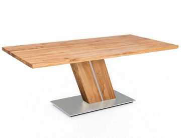 expendio Essgruppe Caesar 1, (komplette Tischgruppe, Spar-Set, 6-tlg), Tisch Eiche rustikal silber 180x90 + Bank + 4x Stuhl Aranel Nexus grün