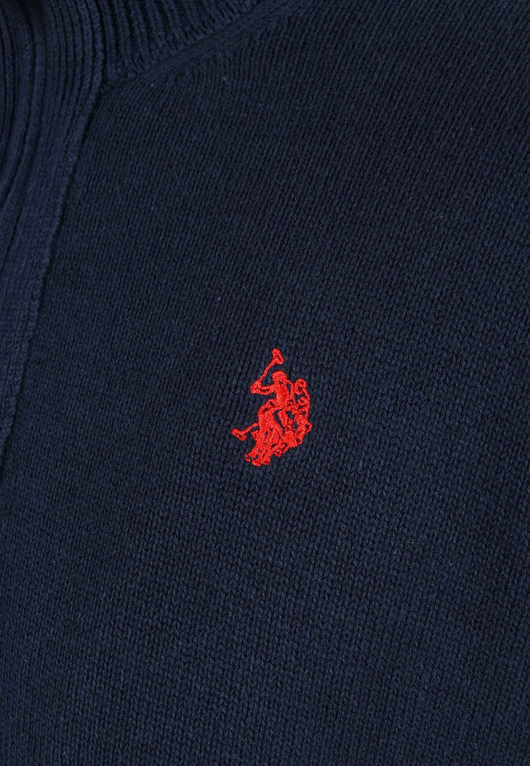 U.S. Polo Assn. Stehkragenpullover USLogaan – Herren Troyer mit Reißverschlusskragen 100 % Baumwolle, weiche Strickqualität und sportiver Look – Bild 5 von 5