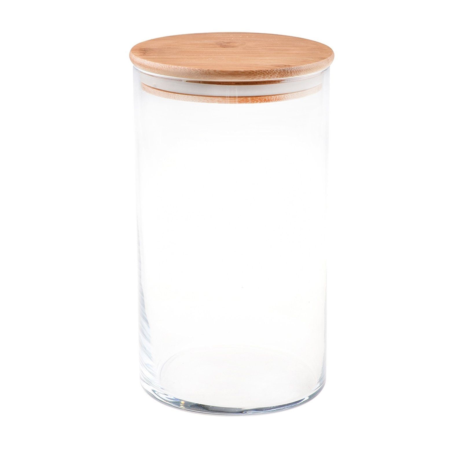 Neuetischkultur Vorratsglas Vorratsglas mit Bambusdeckel 1,48 L Melis, Glas, Bambus, (1-tlg), Lebensmittelglas Vorratsbehälter Vakuumdeckel