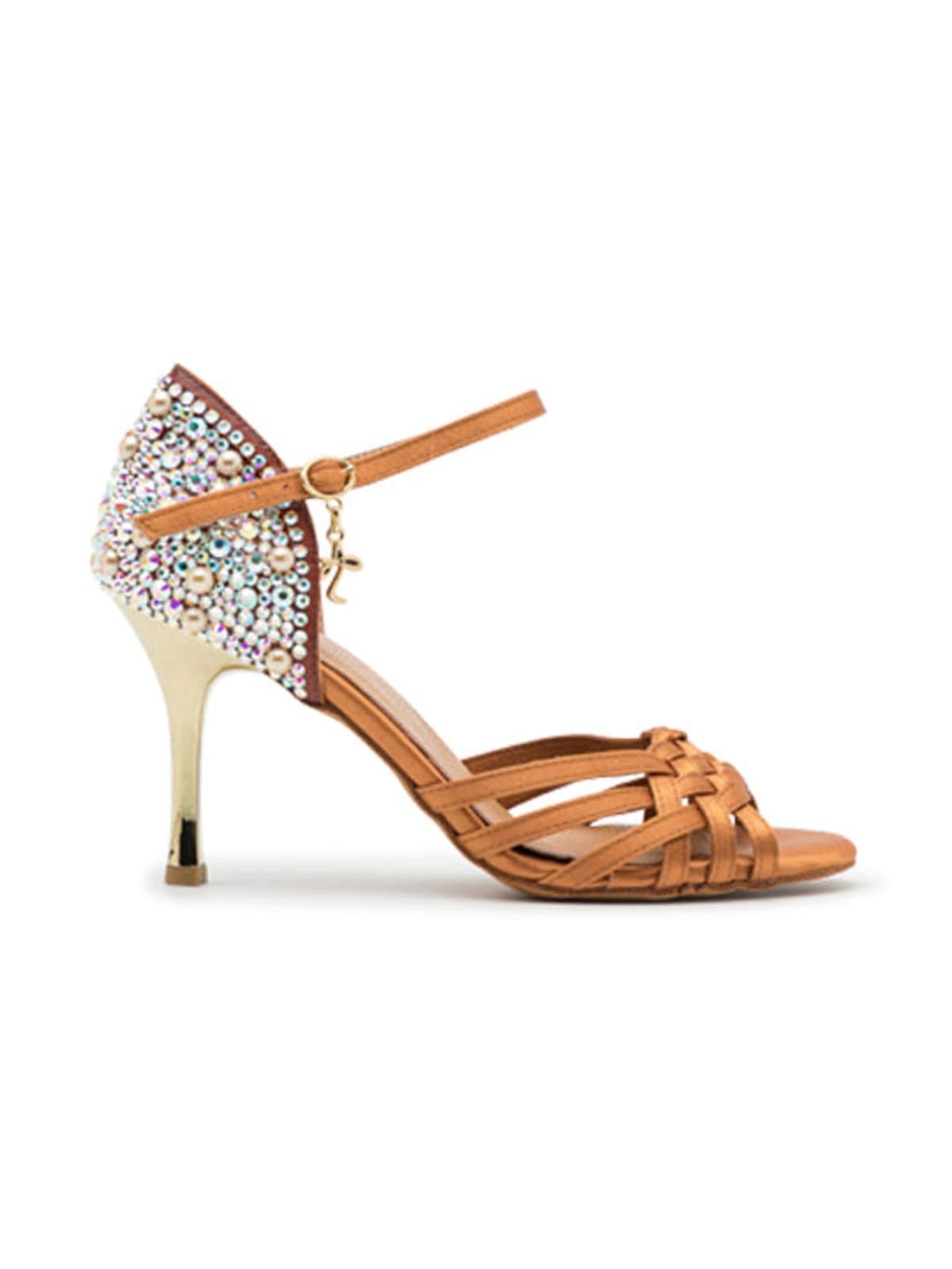 Dancing Queens Sparkle Accent Tanzschuhe Satin High-Heel-Sandalette Absatz 8.5 cm