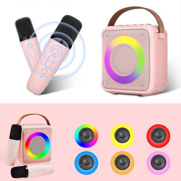 AKKEE Mikrofon Tragbare Karaoke-Maschine mit 2 Kabellosen Mikrofonen (mit Stimme wechselnde Effekte & LED-Lichter Jungen Mädchen Geschenke, 1-tlg), Bluetooth Karaoke Maschine für Kinder Erwachsene