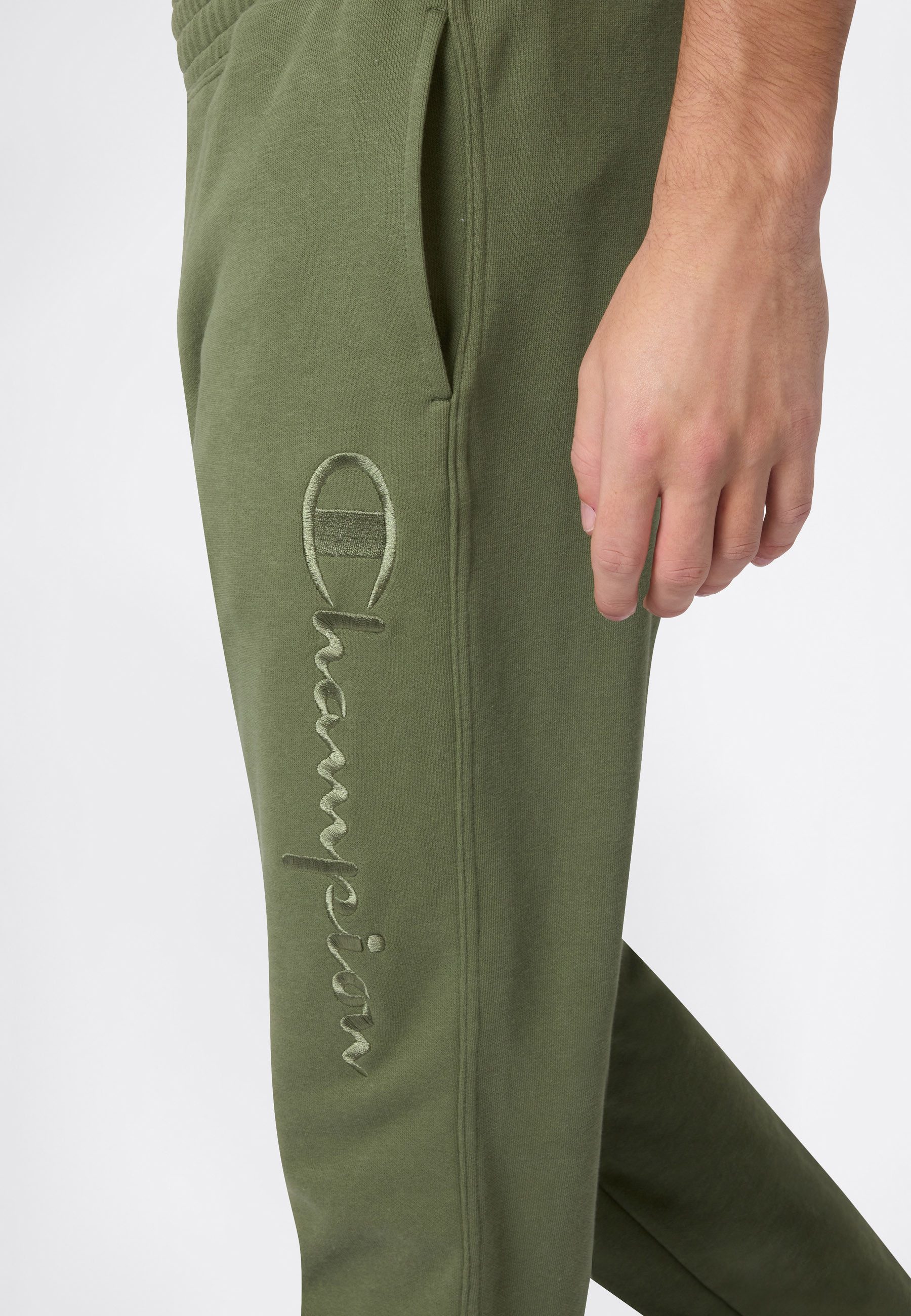 Champion Jogginghose ICONS Terry Elastic Cuff Pants Large Logo sportliche Jogginghose, aus Baumwolle und Polyester