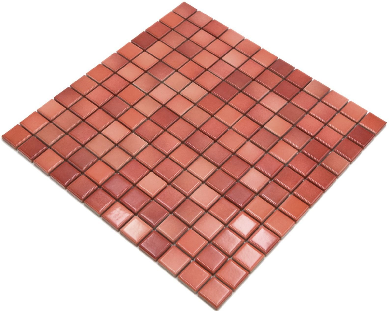 Mosani Mosaikfliesen Fresh Mosaik Keramik Steinzeug brick red mix glänzend Küche Bad