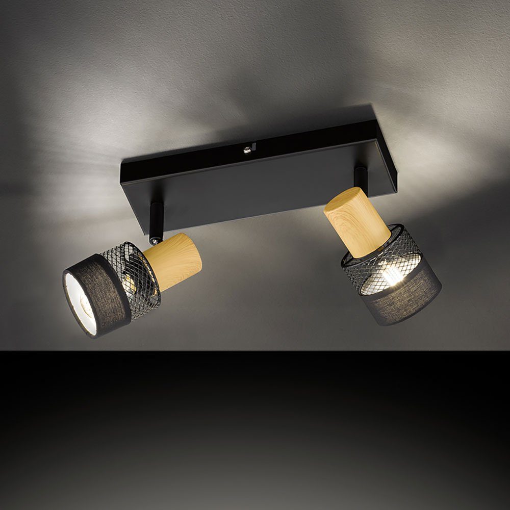 2 nicht Deckenspot, LED Leuchtmittel Wohnzimmerlampe WOFI flammig Deckenleuchte inklusive, Spotleuchte
