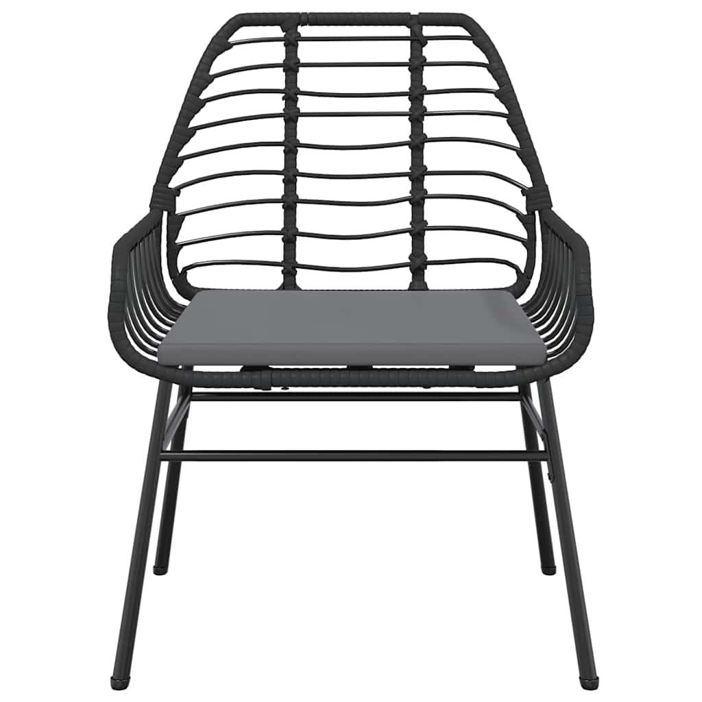vidaXL Garten-Essgruppe 7-tlg. Garten-Essgruppe mit Kissen Schwarz Poly Rattan Glas, (6-tlg)