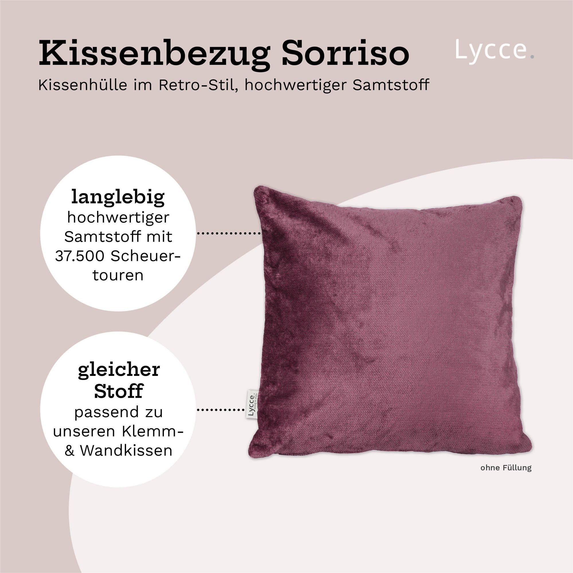 Lycce Dekokissen Kissenbezüge SORRISO Retro Samt Kissenbezug Kissenhülle Dekokissen