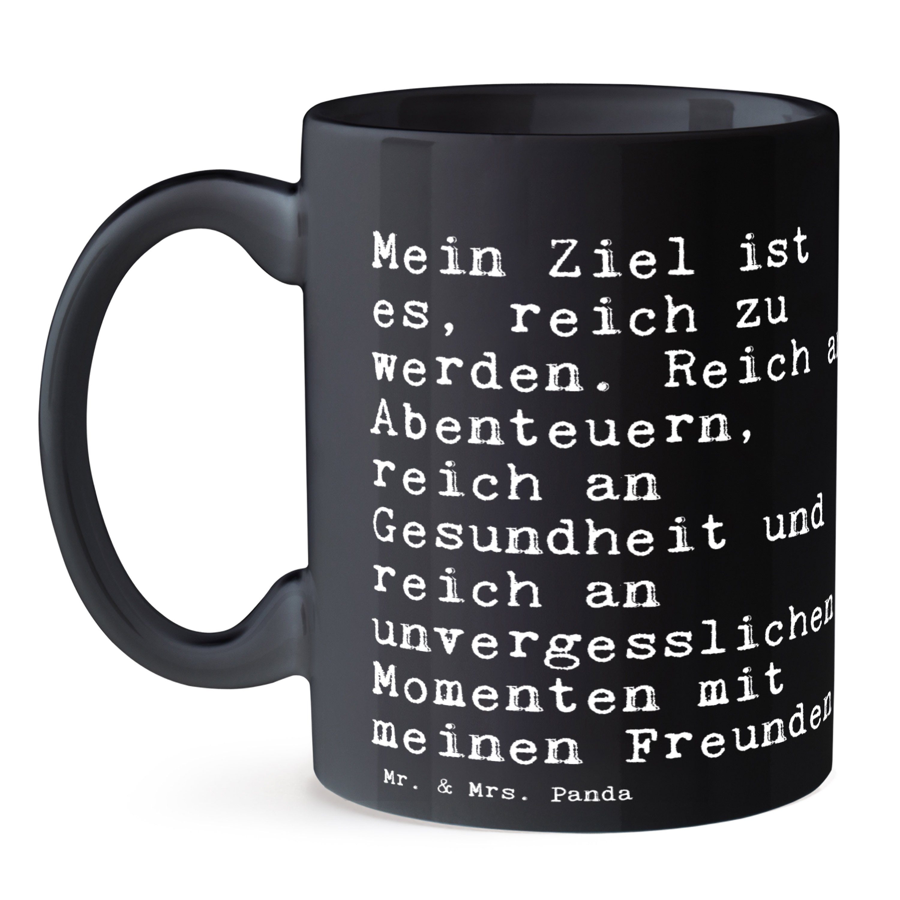 Keramik - Geschenk Mein Geschenk, Panda Schwarz Spruch Sp, Tasse Freund, Mr. Mrs. es,... ist Schwarz & Ziel -