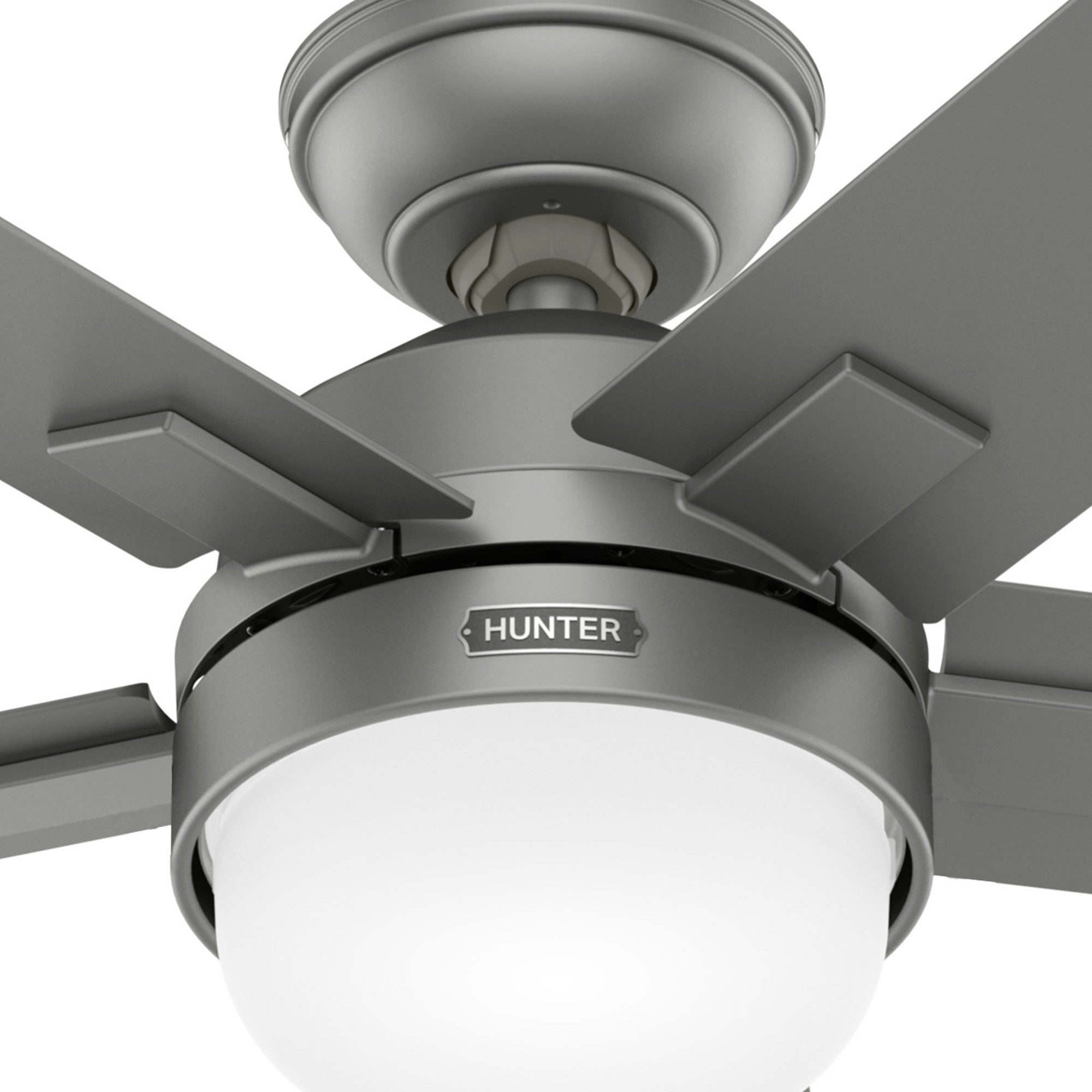 Hunter Deckenventilator Deckenventilator Zeal Silber mit Licht & Fernbedienung