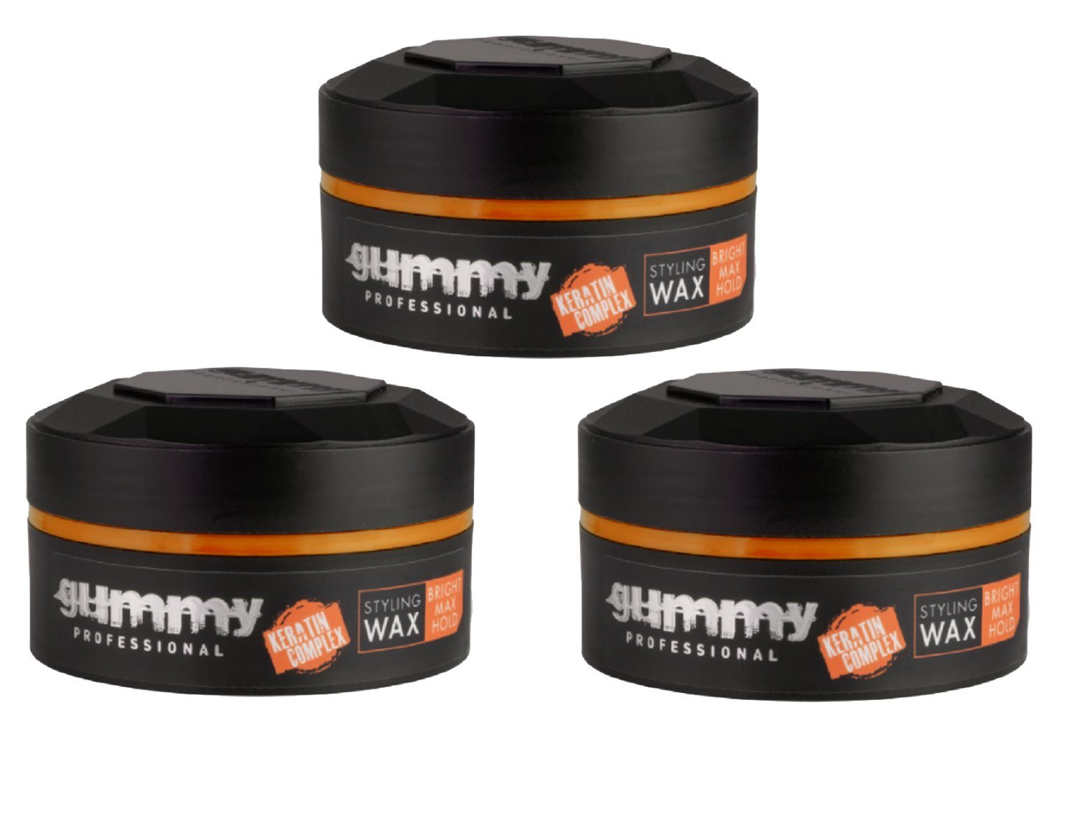 Gummy Professional Haarwachs Fonex Gummy Styling Wax Bright Max Hold 3er Set je 150ml (450ml) | Haarwachs
