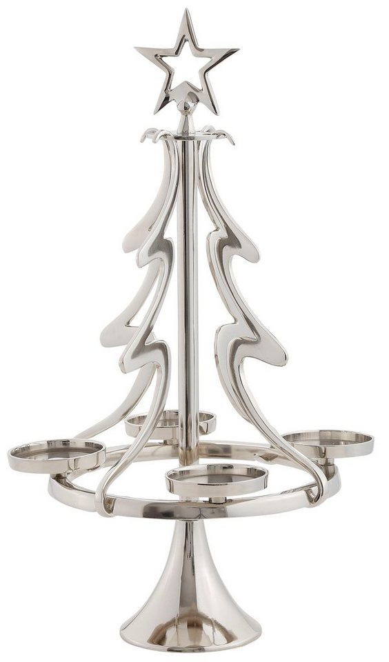 my home Adventsleuchter Jason, Weihnachtsdeko (1 St), Kerzenhalter im  besonderen Design, Tannenbaum aus Aluminium
