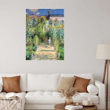 Posterlounge Poster Claude Monet, Garten in Vétheuil, Wohnzimmer Malerei