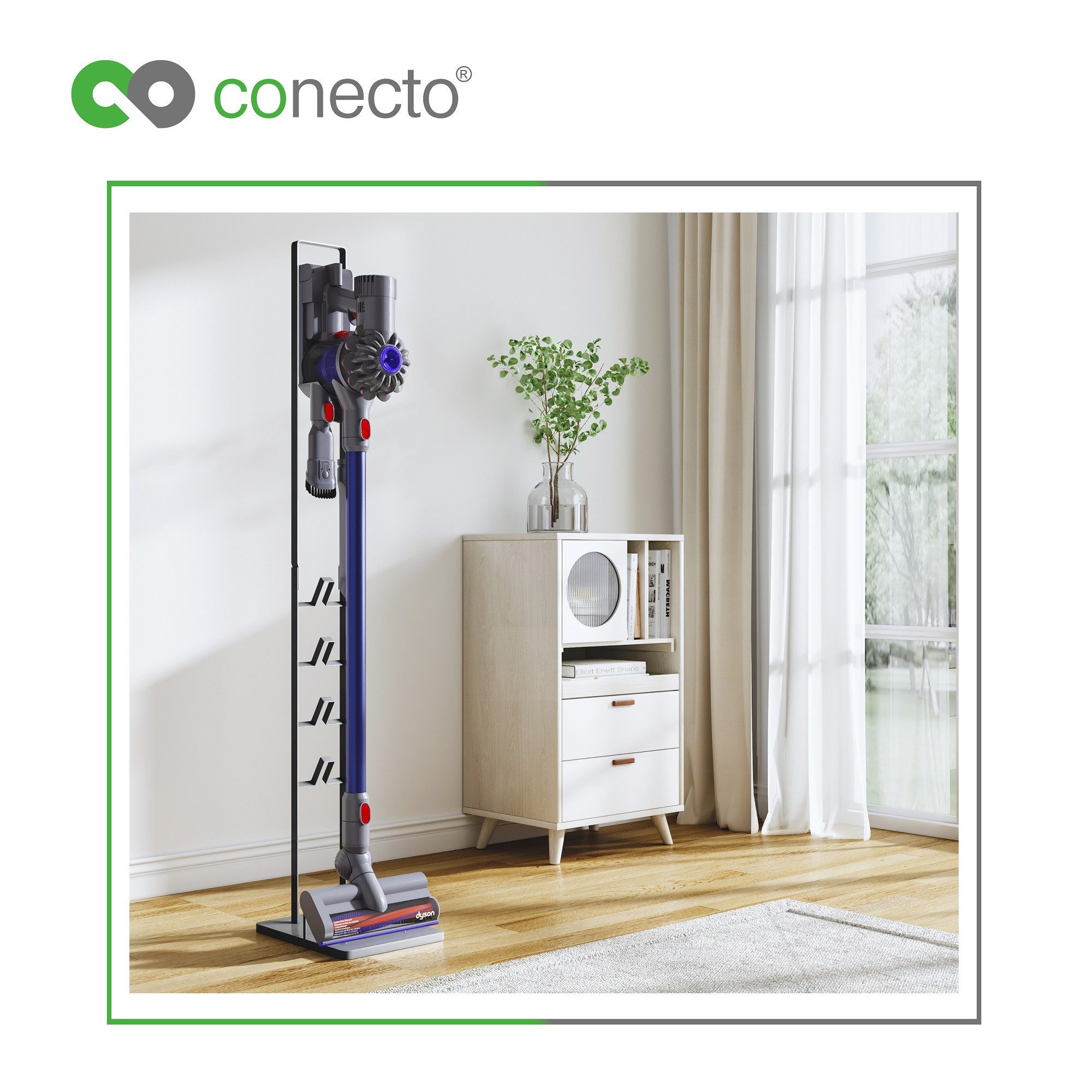 conecto Halterung Ständer für Dyson Staubsauger Akkusauger V15 V12 V11 V10 V8 V7 V6, (Aluminiumkonstruktion) – Bild 5 von 5