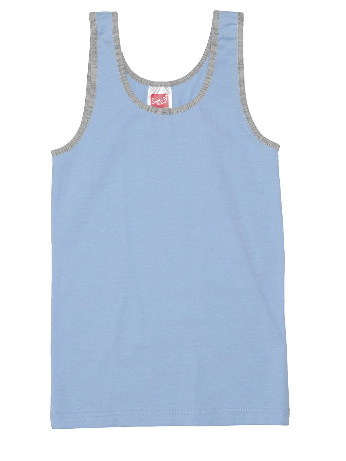 Sweety for Kids 6-St) bleu Jersey Markenqualität Unterhemd (Spar-Set, hohe 6er Single Mädchen Sparpack Unterhemd