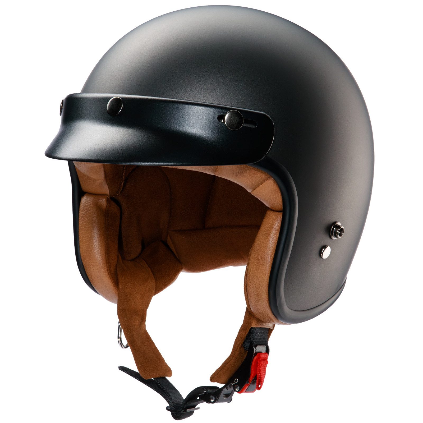 Redbike Motorradhelm Redbike RB-730 Titan Jethelm Titanium Matt S (1er Set), jethelm für motorrad