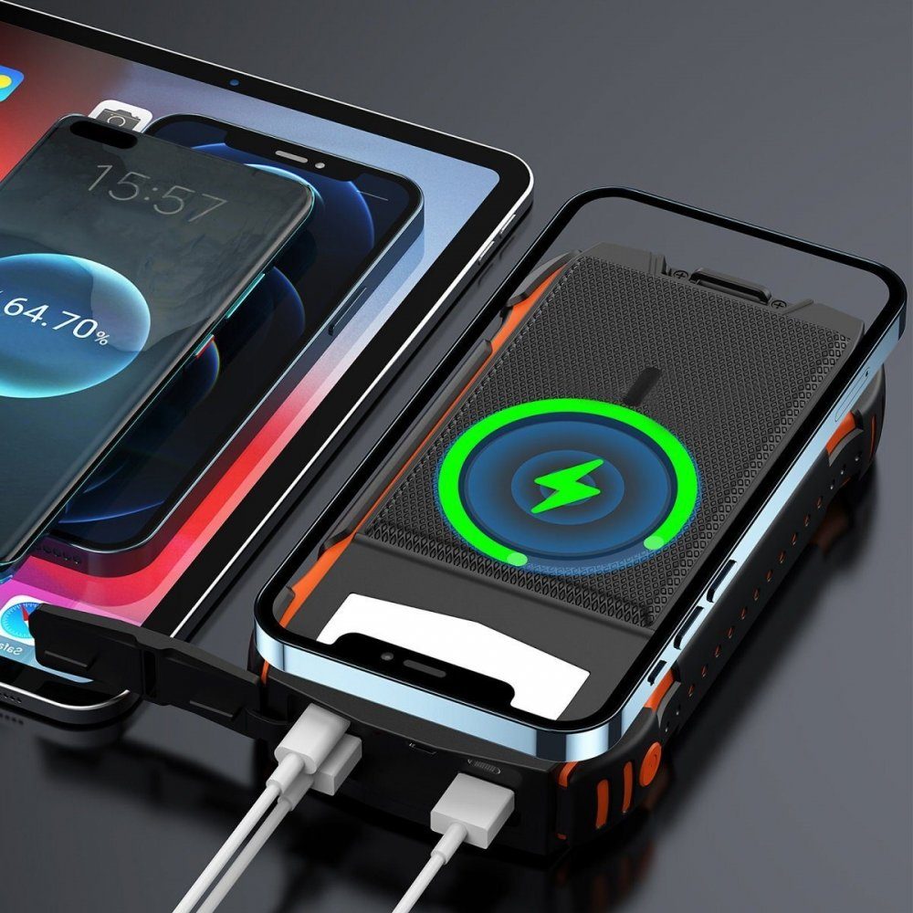 4smarts Rugged TitanPack UltiMag 20000 Solar - Powerbank - schwarz/orange Powerbank