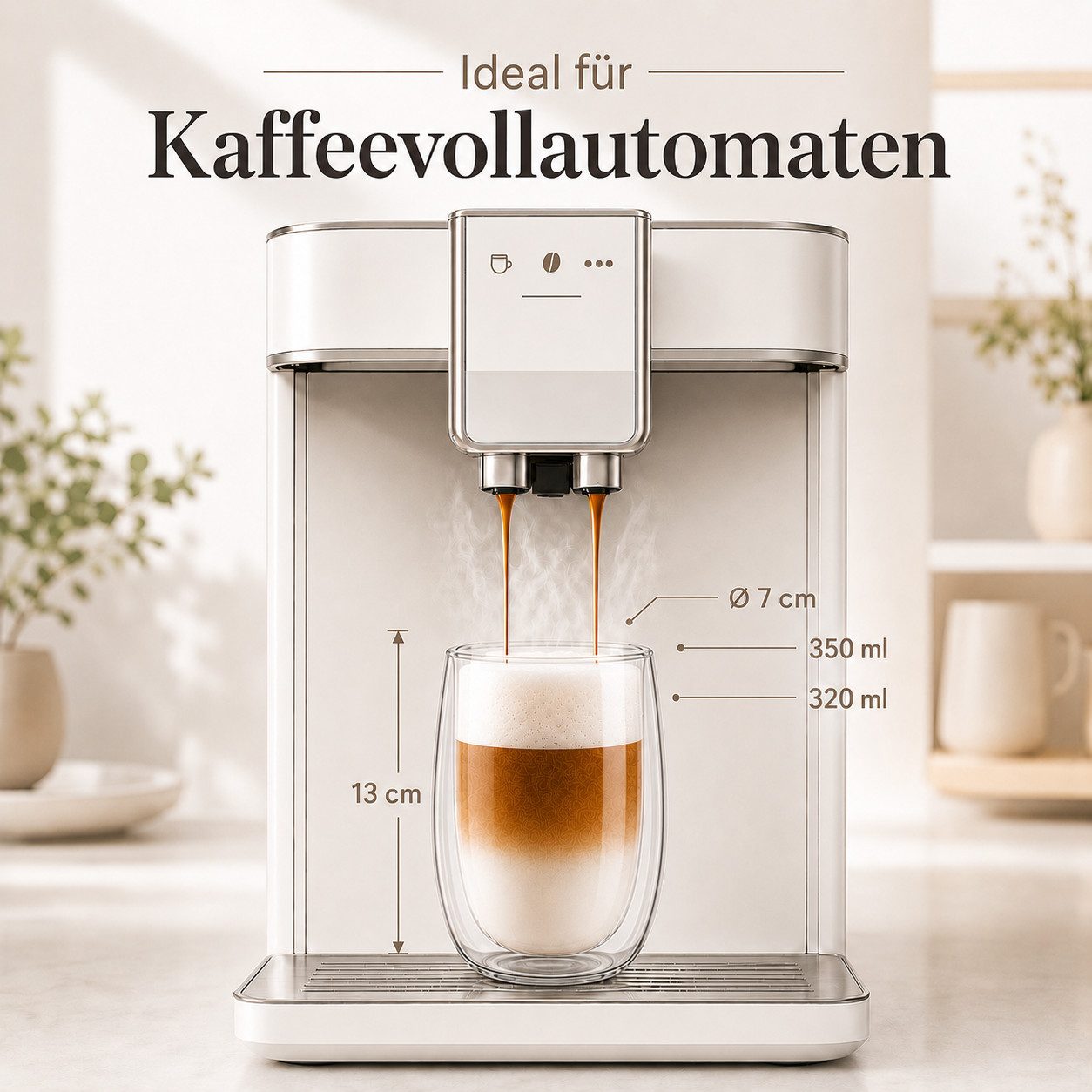 LAPRESO Latte-Macchiato-Glas Doppelwandig Thermogläser Kaffeegläser Set 350 ml, 6-tlg., Borosilikatglas, 6er Set