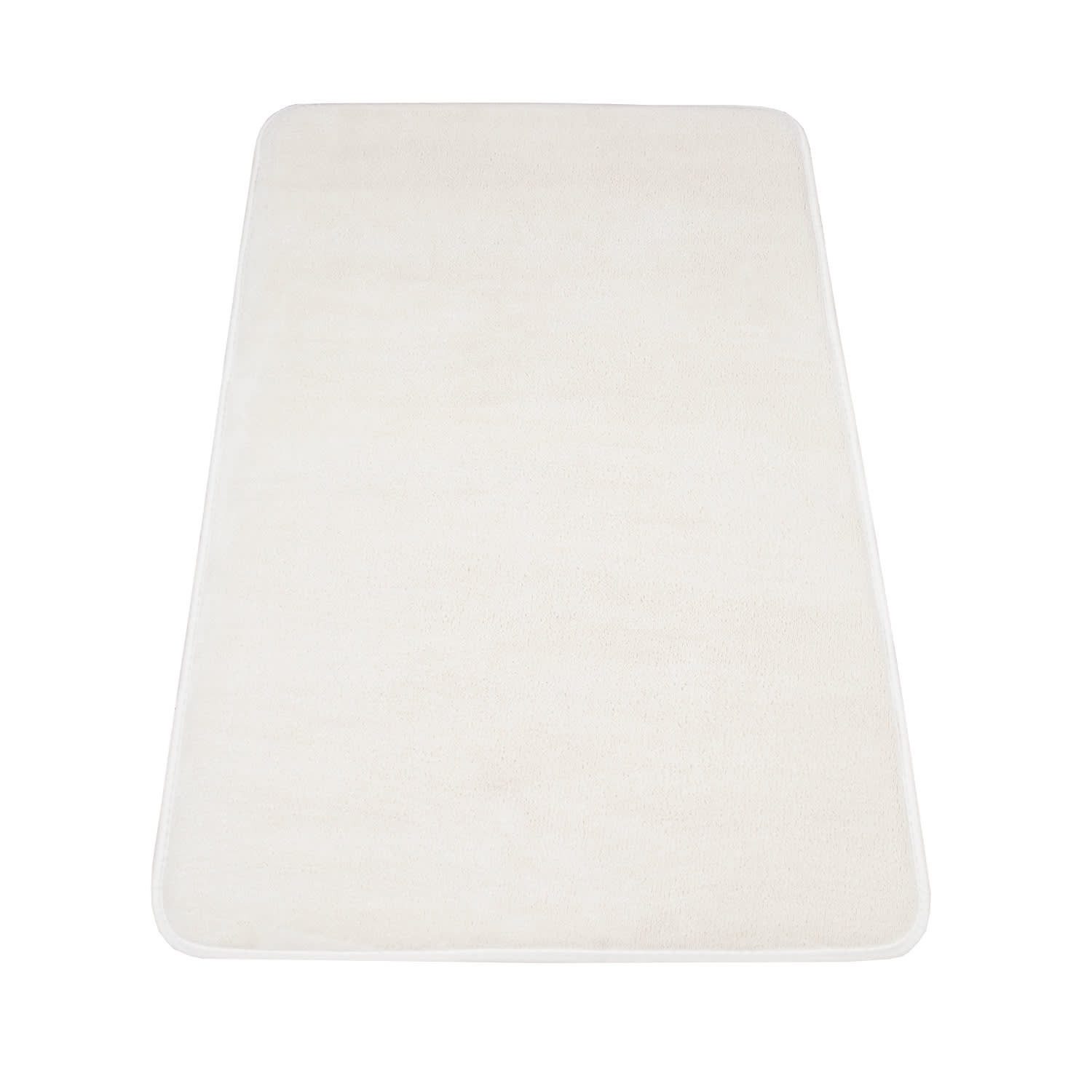 KADIMA DESIGN Teppich waschmaschinenwaschbar Unifarben Flur Waschbarer Teppich Badezimmer, Rechteckig, Höhe: 5 mm, Florhöhe: 1 mm, 100% Polyester, Rechteckig, 50x80cm, Creme
