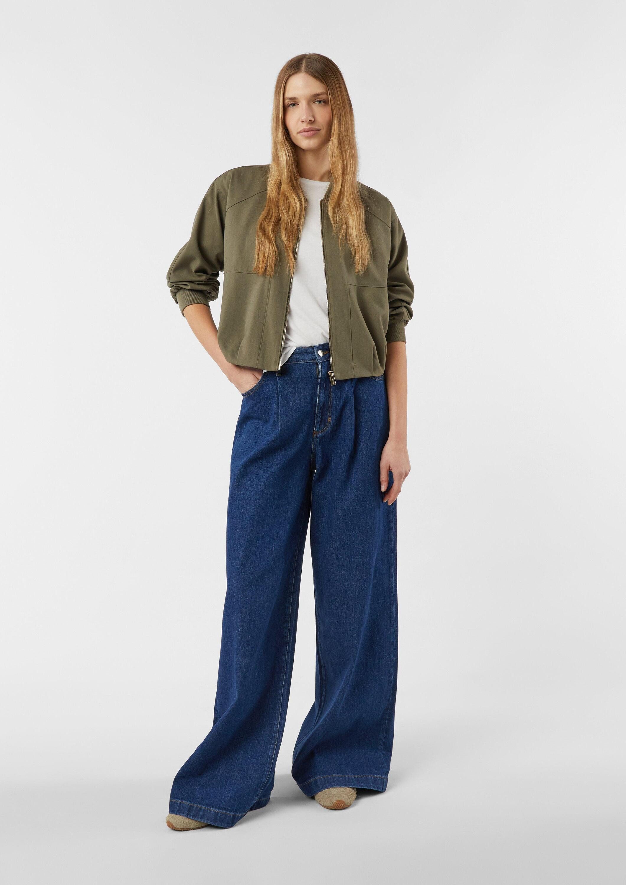 comma Funktionsjacke Indoor-Jacke Blouson aus Twill mit Faltendetails