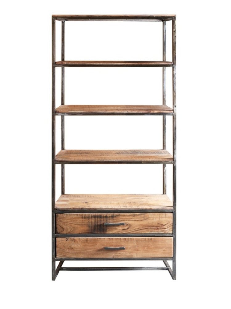 WOLF MÖBEL Ablageregal SPRING Regal mit 2 Schubladen / 4 Ablagen, 73x35x190, SPRING Regal mit 2 Schubladen / 4 Ablagen