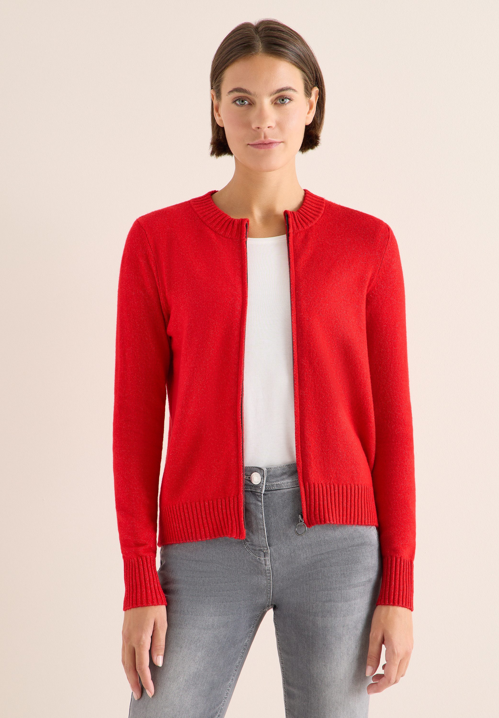 CECIL Cardigan im angenehmen Materialmix