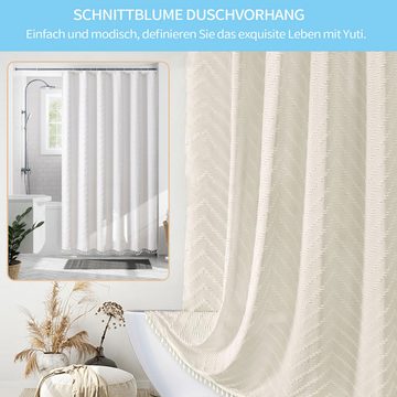Daisred Duschrollo Duschvorhang Anti Achimmel Duschvorhang textil schwer Set Breite 183 cm