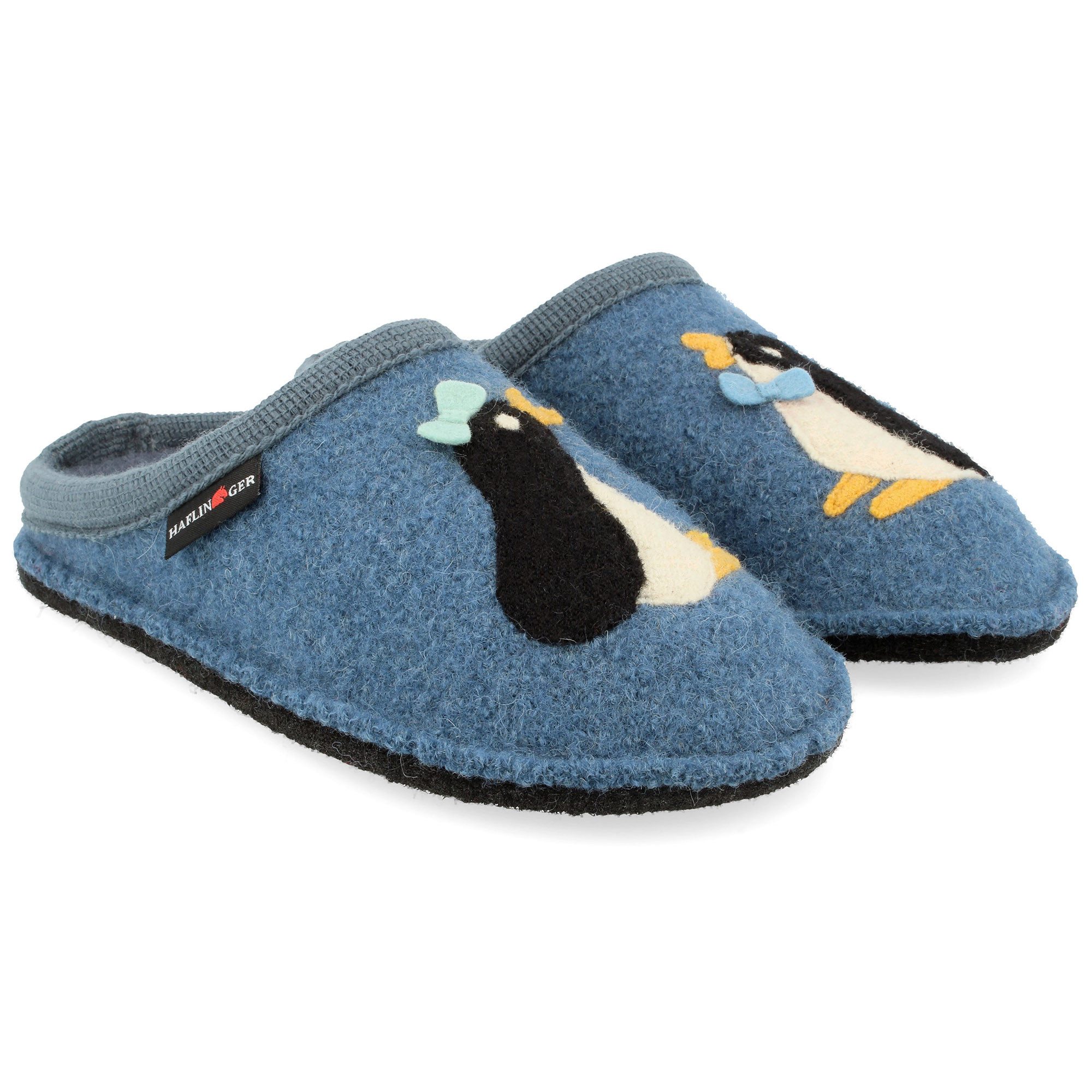Flair Pingu Pantoffeln gewalkter aus Wolle Pinguin Unisex Hausschuh