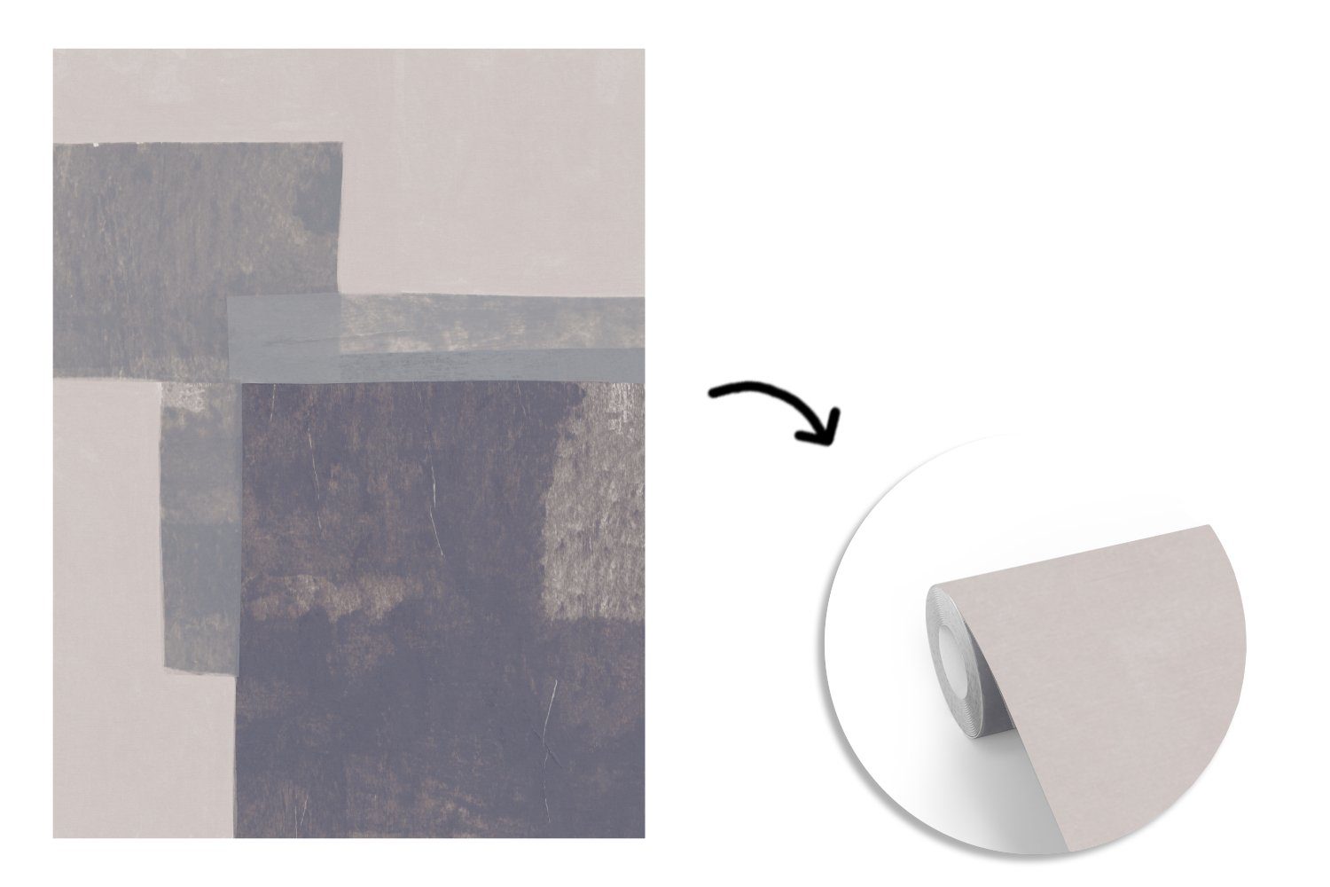 MuchoWow Fototapete - für Geometrie, Matt, Tapete Wohnzimmer, Formen Wandtapete - - Abstrakt bedruckt, Montagefertig Vinyl Farbe St), (4