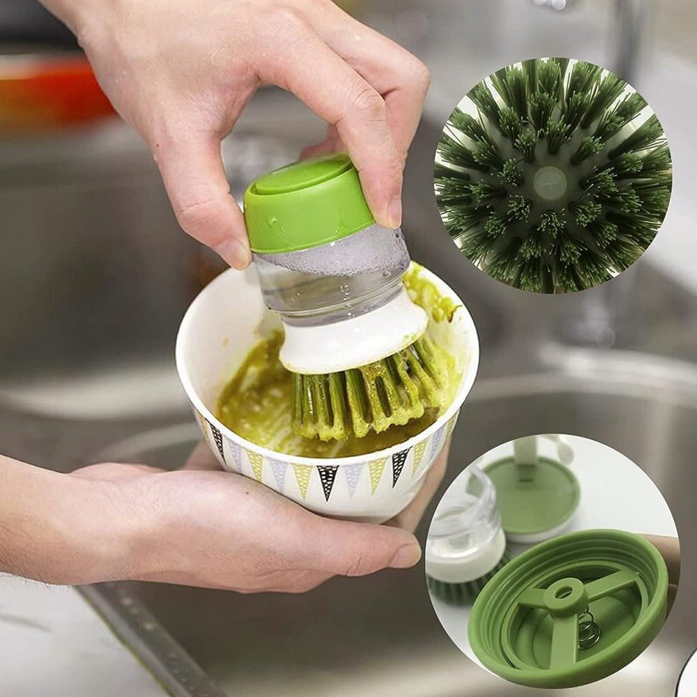 LA CUTE Spülmittelspender Küchenspülbürste-Bürstenspender mit Spülmittelspender, (Spülbürste-Set, Spülbürste mit Spülmittelbehälter)